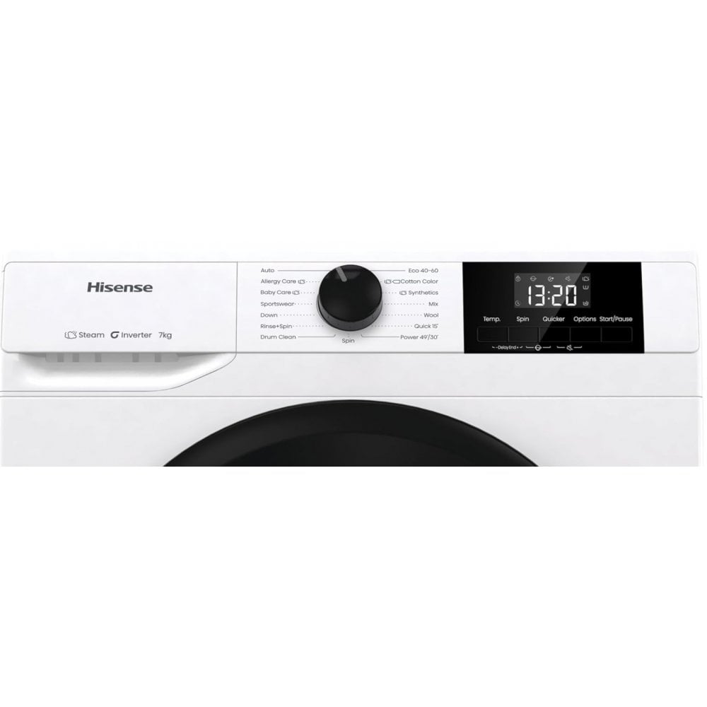 Hisense WF1Q7021BW 7kg 1200 Spin, Steam Washing Machine - White :