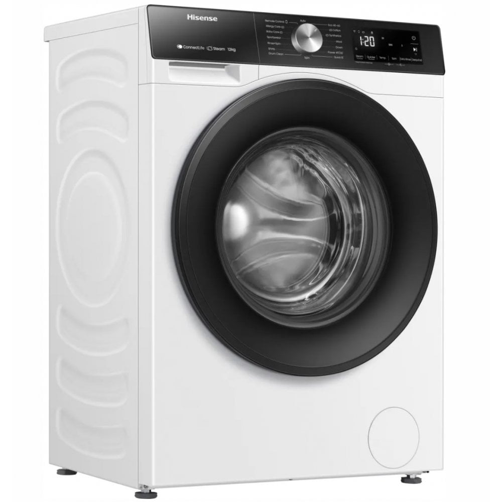 Hisense WF3S1243BW3 : 12kg :1400 Spin : Steam Washing Machine
