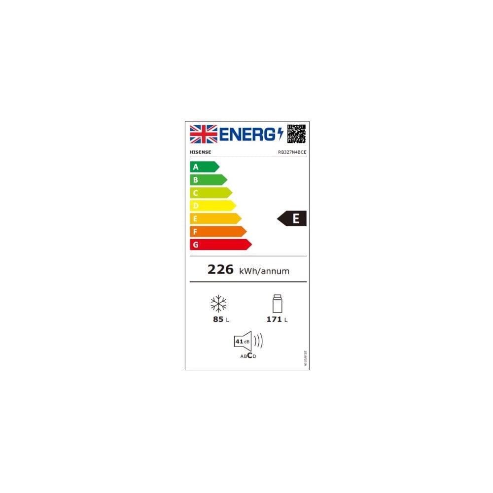 Hisense RB327N4BCE 50/50 Total No Frost Fridge Freezer - Stainless Steel : H 182.4 cm