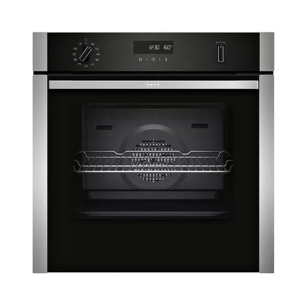 Neff B6ACH7AN7B Slide & Hide 59.4cm Built-in Electric Single Oven - Stainless Steel : Pyro Cleaning