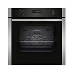 Neff B6ACH7AN7B Slide & Hide 59.4cm Built-in Electric Single Oven - Stainless Steel : Pyro Cleaning