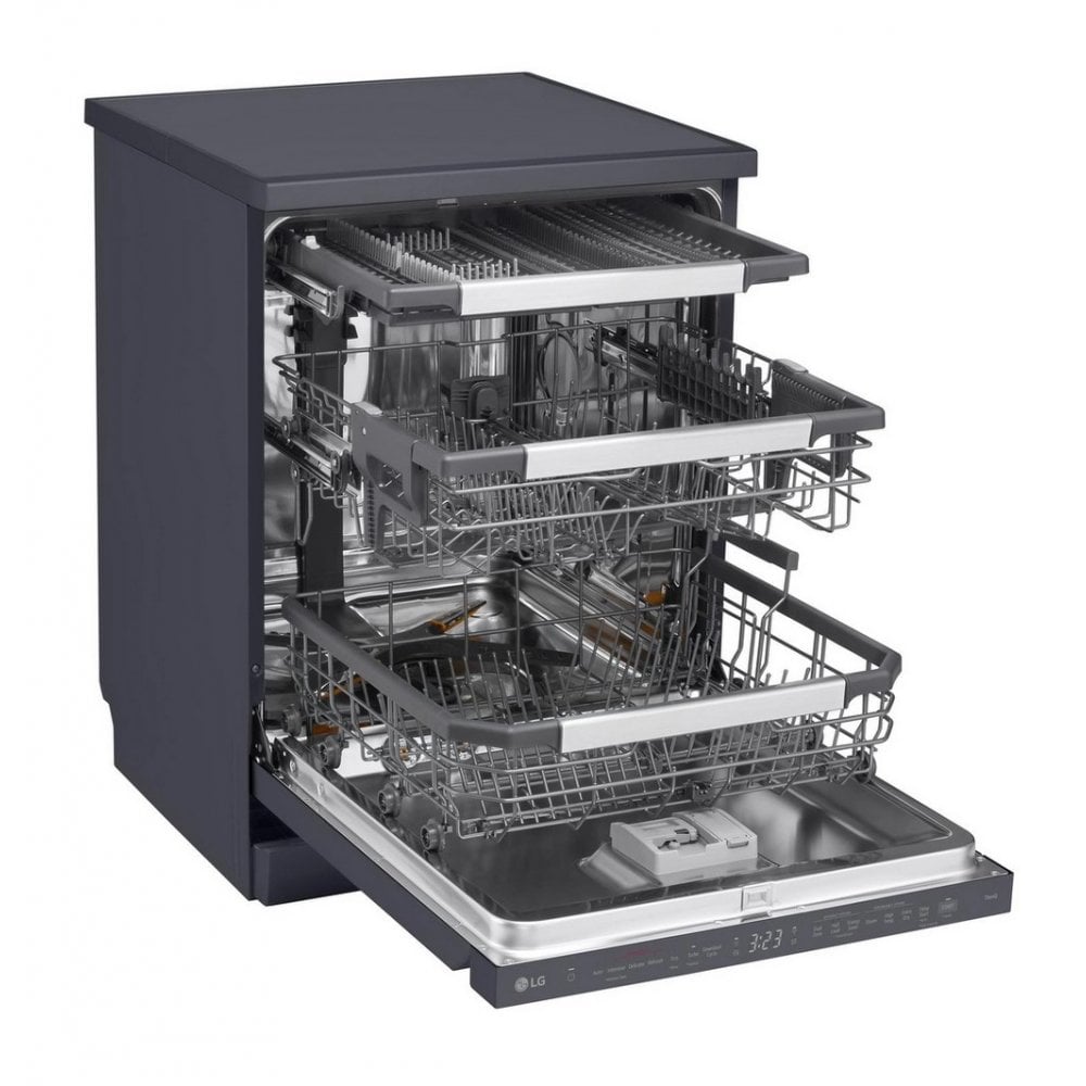 LG  DF587HMS  Dishwasher - Matte Black - 14 Place Settings : True Steam ,Quad Wash