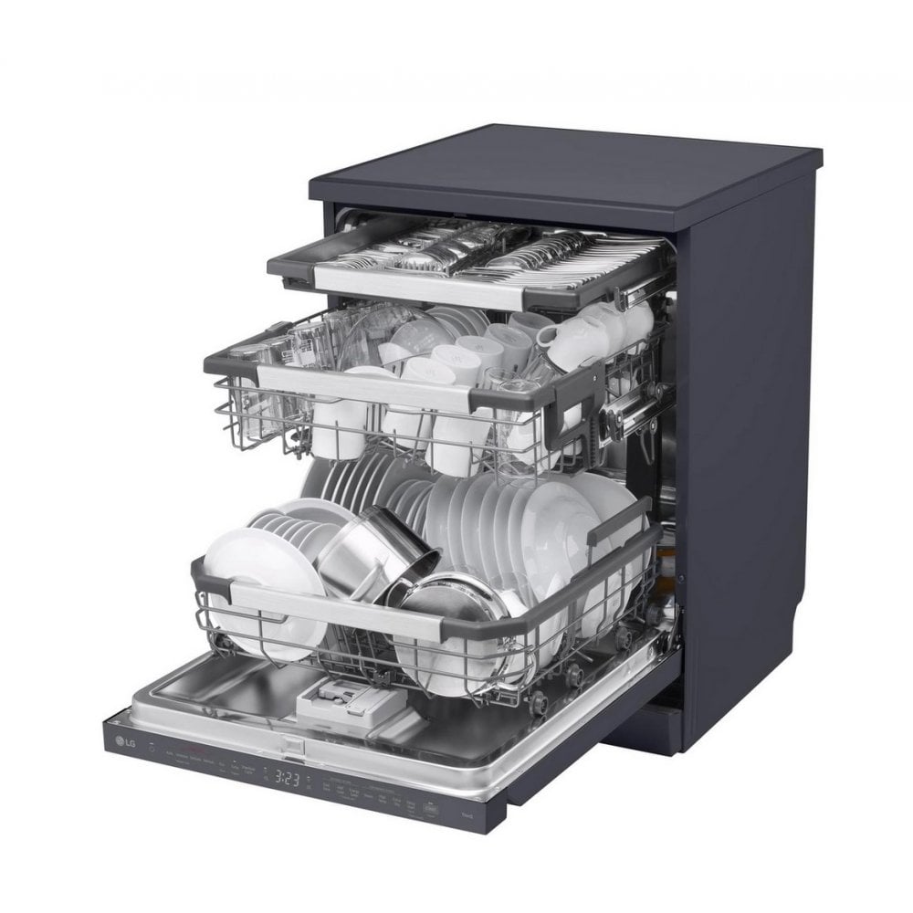 LG  DF587HMS  Dishwasher - Matte Black - 14 Place Settings : True Steam ,Quad Wash