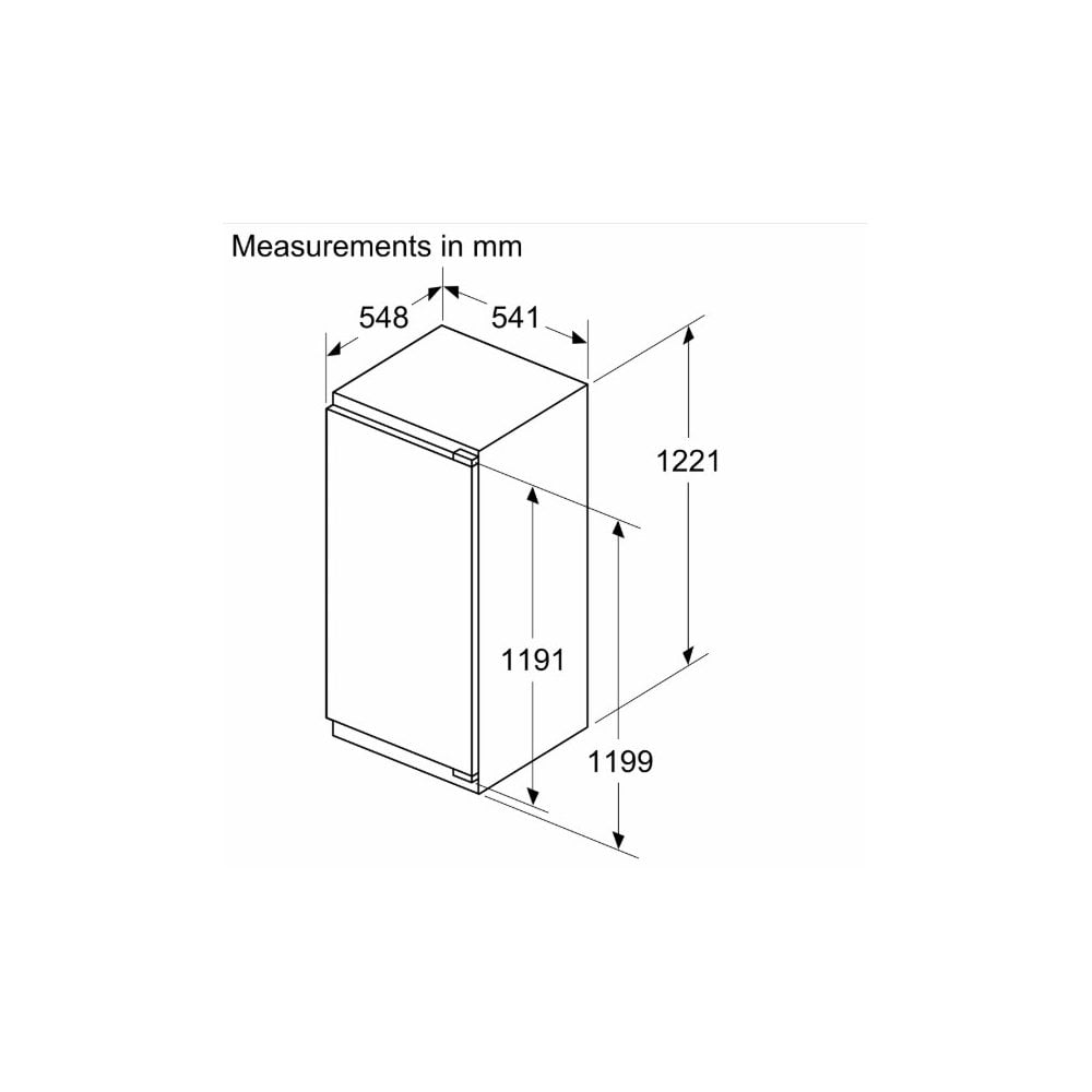 Neff KI1412FE1G Built-in fridge, 122.1 x 54.1 cm, Fixed  Hinge : N50