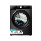 Hisense WF3S1043BB3 10.5kg 1400 Spin Steam Washing Machine - Black :