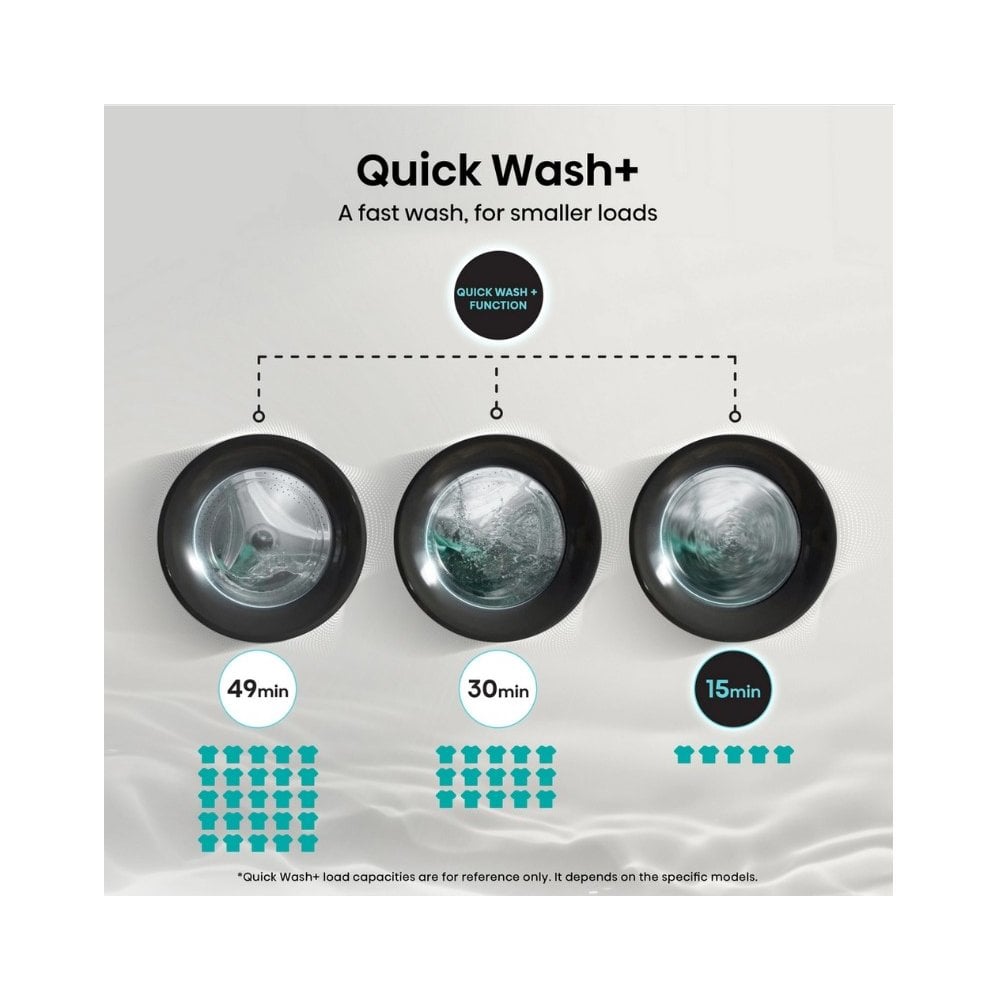 Hisense WF3S1043BB3 10.5kg 1400 Spin Steam Washing Machine - Black :