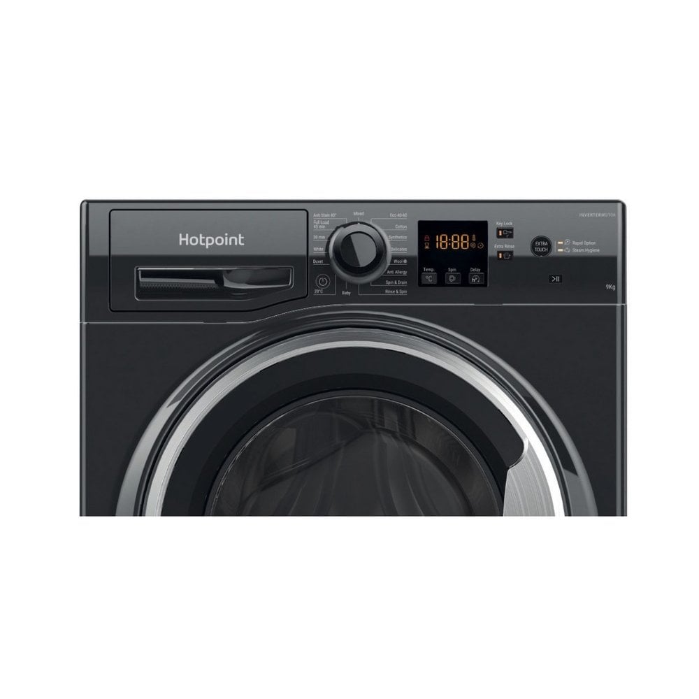 Hotpoint NSWF946BSUK 9kg 1400 Spin Washing Machine - Black :