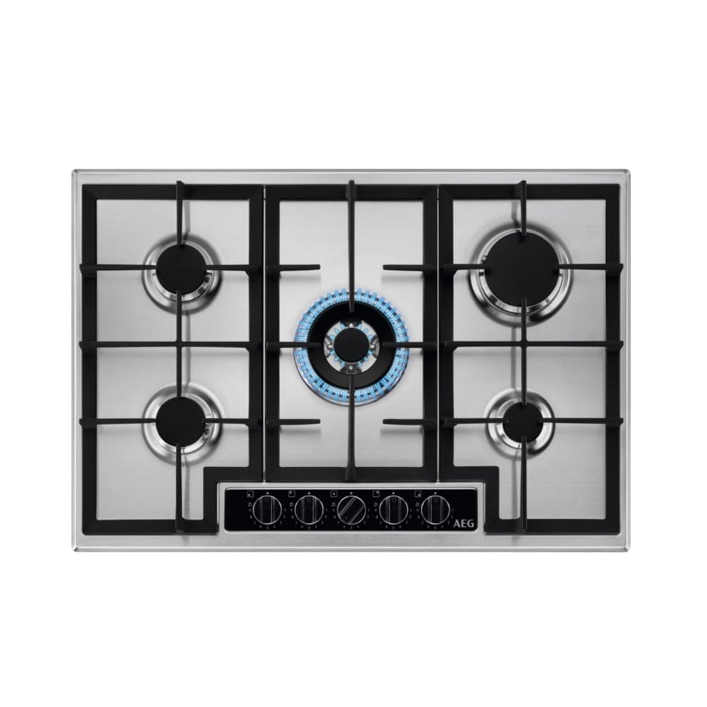 AEG HGB75420YM Built In Gas Hob - Stainless Steel : W 75cm : 6000 series