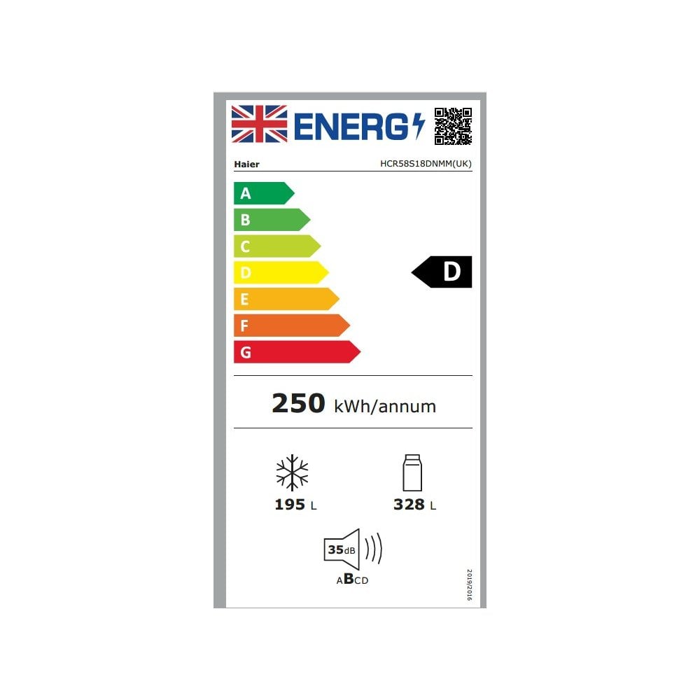 Haier HCR58S18DNMM American Fridge Freezer : Total No Frost Fridge Freezer - Inox : H 181.5cm