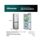 Hisense RB395N4BCE 60/40 Total No Frost Fridge Freezer - Stainless Steel : H 186cm