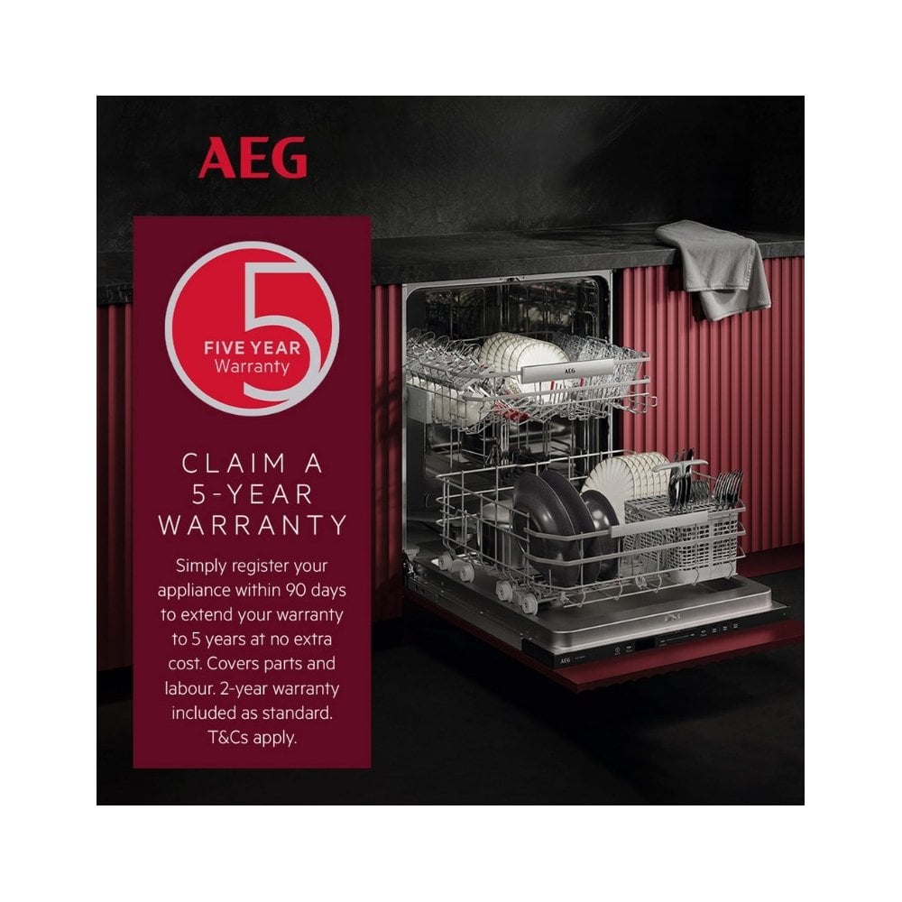 AEG FFX52507ZW Slimline Dishwasher : 5000 Airdry : 10 Place Settings.