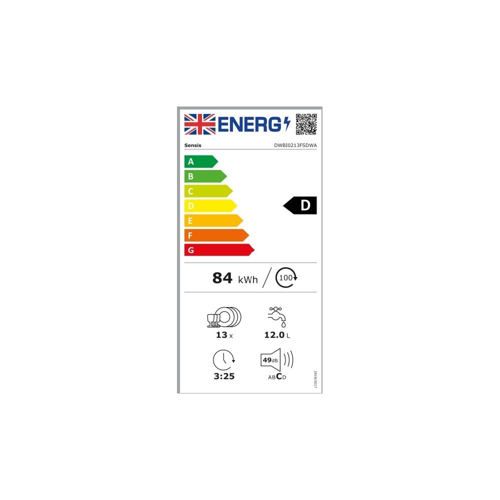 Sensis DWBI0213FSDWA Fully Integrated Dishwasher - White - 13 Place Settings