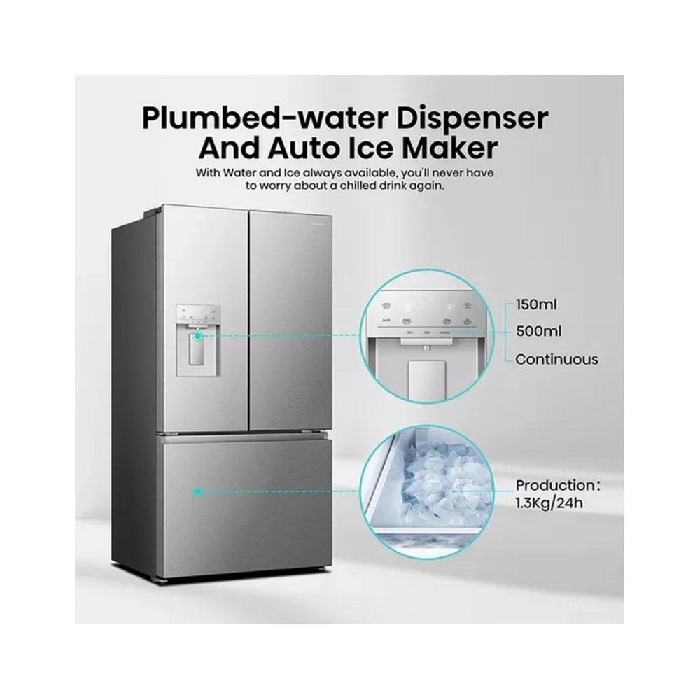 Hisense RF815N4SESE  American Fridge Freezer : Frost Free :  Silver :Plumbed :  Due 21st SEPTEMBER