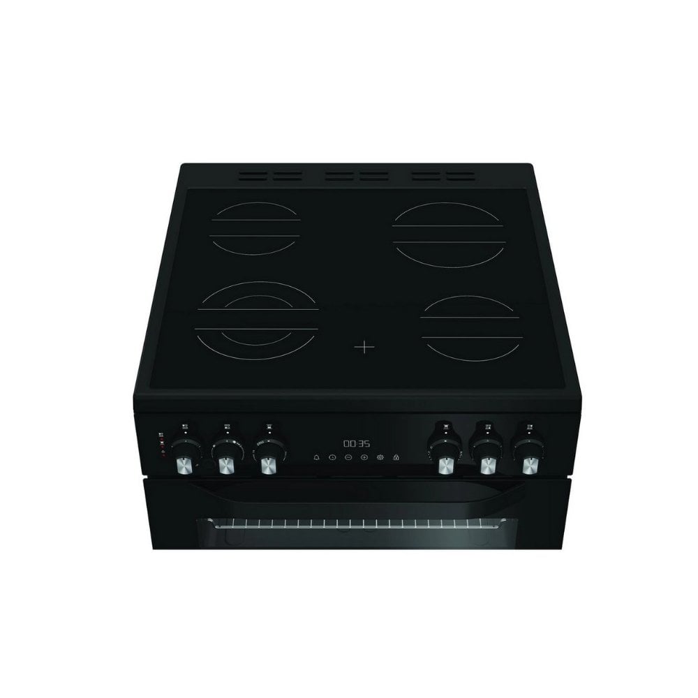 Hotpoint HDE6VDCASB1 Double Oven Electric Cooker with Ceramic Hob : Black : W 60cm : AirFry
