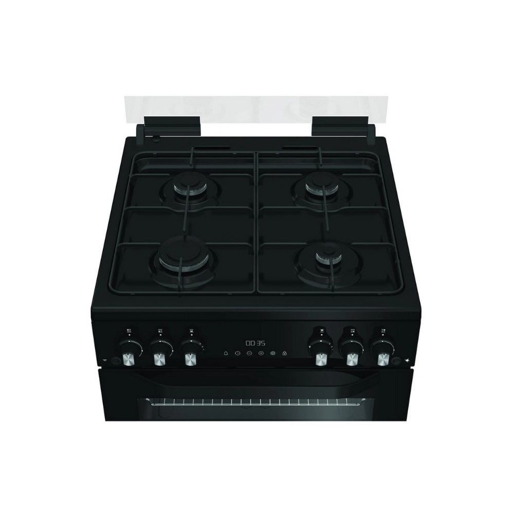 Hotpoint HDG6GDCB1  Double Oven Gas Cooker with Gas Hob - Black : W60cm