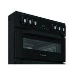 Hotpoint HDG6GDCB1  Double Oven Gas Cooker with Gas Hob - Black : W60cm