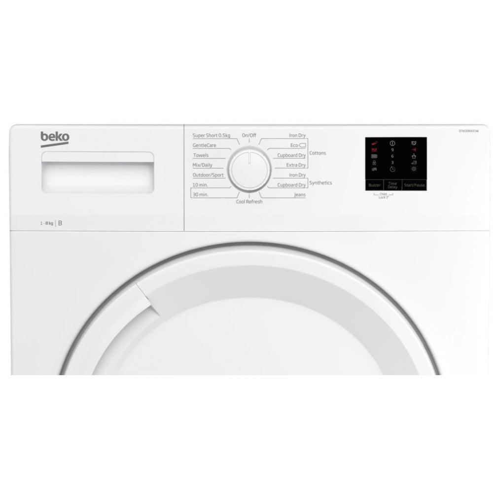 Beko DTKCE80021W 8kg Condenser Tumble Dryer with Sensor Programmes - White : Due 23rd SEPTEMBER