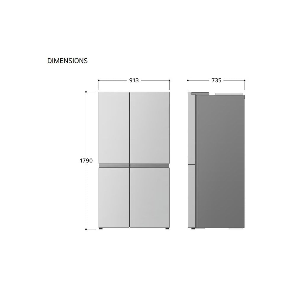 LG GSXE81PYBE 628L InstaView American Style Fridge Freezer - Silver : H 179cm : Non Plumbed: Due  OCTOBER