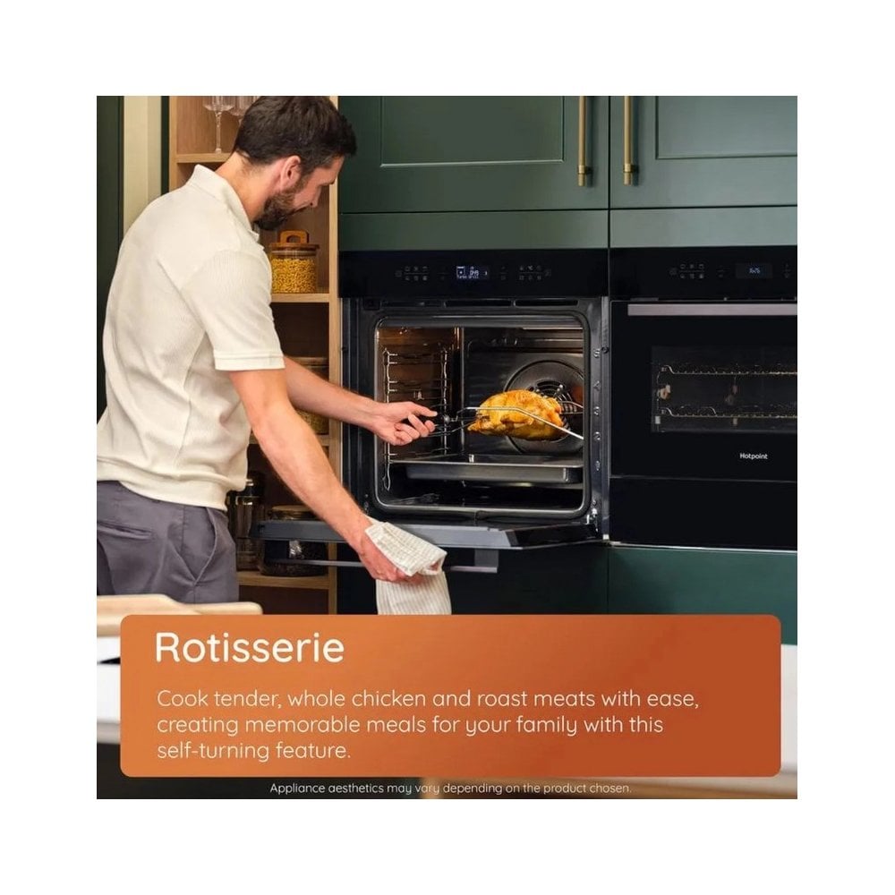 Hotpoint HOI68PT1SBUK Built-In Single Pyrolytic Oven with Active Multiflow and Air Fry : Plug & Play