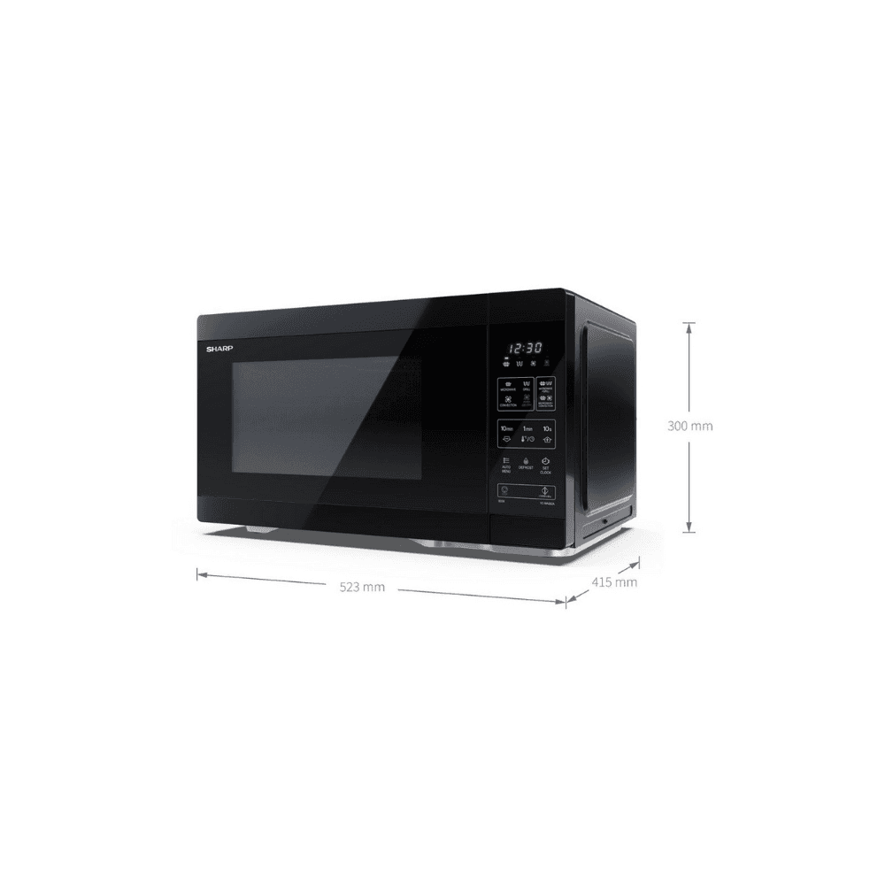 Sharp YC-MA262AE-B Combination Microwave Oven, 26L, Combi with Air Fryer - Black