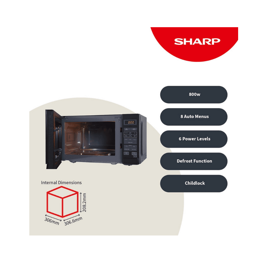 Sharp R272KM 20 Litre Solo Microwave - Black : 800W