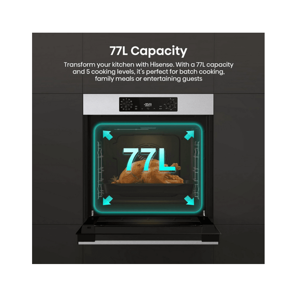 Hisense BI622AXPGUK Built In Electric Single Oven - Black & Stainless Steel