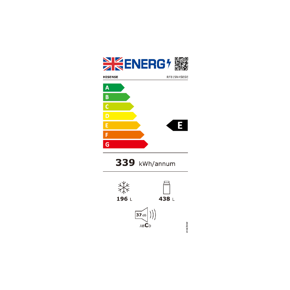 Hisense RF815N4SESE  American Fridge Freezer : Frost Free :  Silver :Plumbed :  Due 21st SEPTEMBER