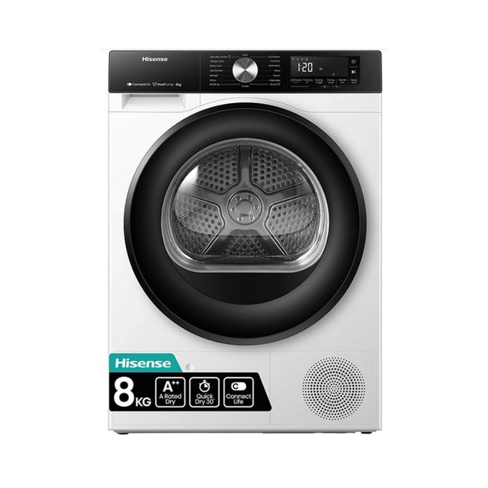 Hisense DH3S802DW3 Heat Pump Tumble Dryer : 8kg