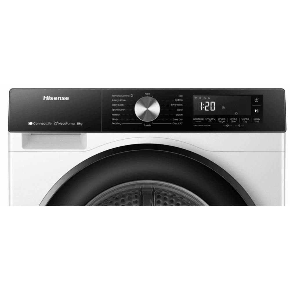 Hisense DH3S802DW3 Heat Pump Tumble Dryer : 8kg
