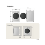 LG W2X5085TLB Washer Dryer : 8kg Wash / 5kg Dry