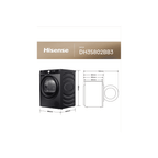 Hisense 3S Series DH3S802BB3 WiFi-enabled 8kg Heat Pump Tumble Dryer - Black :