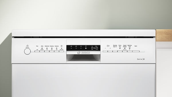 Bosch SMS2ITW67G Freestanding Dishwasher : Series 2 : Cutlery Basket : Polinox Interior