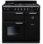Rangemaster CL90DFPGBL/CM1: 90cm Duel Fuel Range Cooker : Black with Chrome Trim.