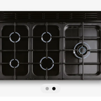 Rangemaster CLDL100DFPGBL/AB1 Classic 100cm Duel Fuel Range Cooker : Deluxe Gloss Black / Antique Brass .